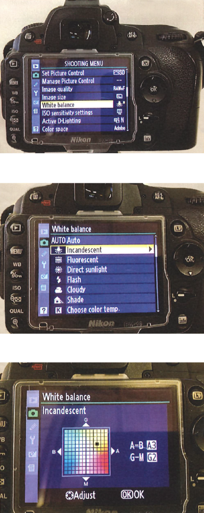 camera settings for white balance