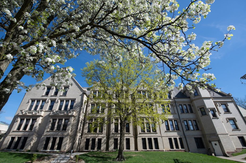 College building in Spring
