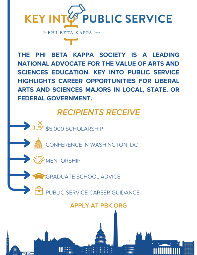 Key into Public Service Scholars program with benefits for recipients listed