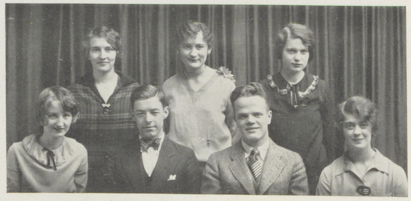 Monochrome photograph of Phi Beta Kappa members from the 1929 Index yearbook.