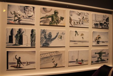 drawings of a storyboard for the film Toy Story