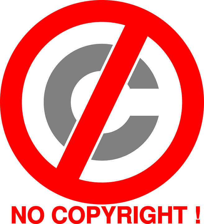Copyright symbol with a red circle with a slash over it
