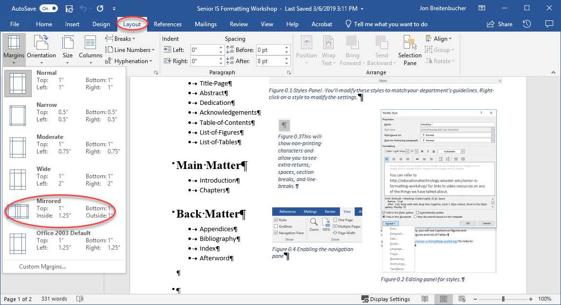 Formatting a double-sided IS – Technology@Wooster