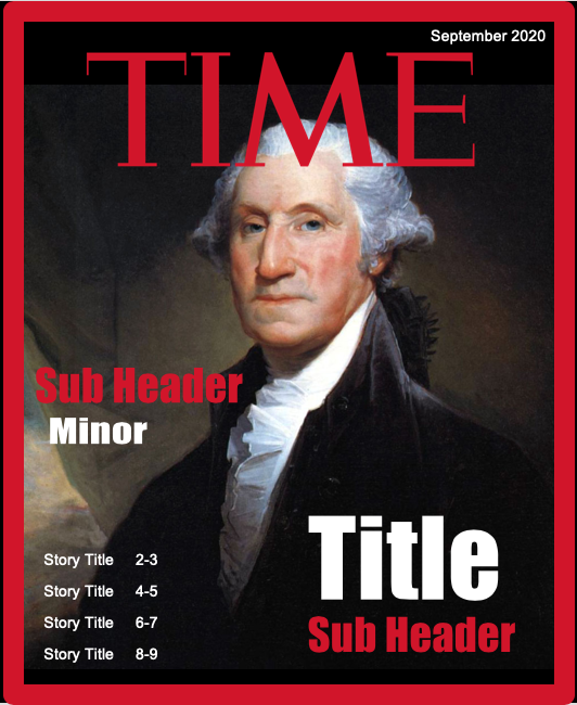 screenshot of a PowerPoint template to create a Time magazine cover