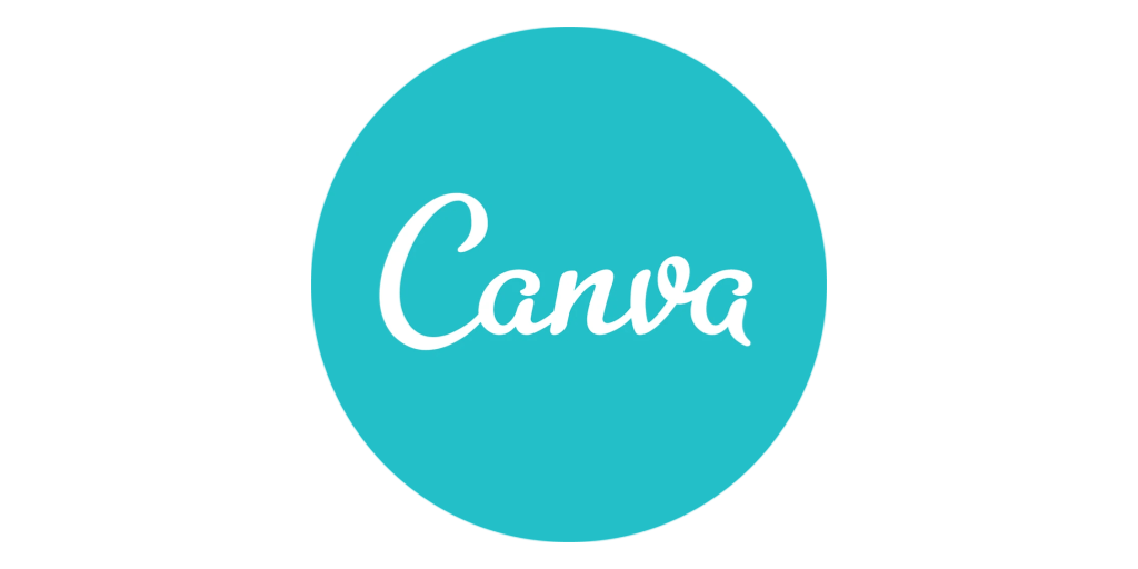 Canva logo on blue with white text