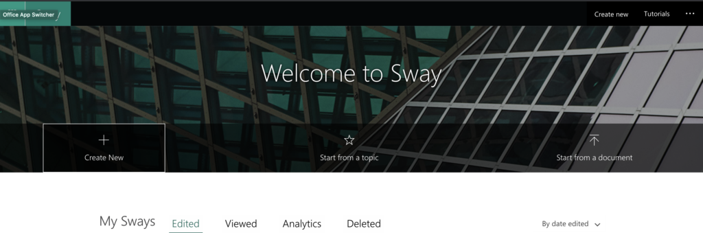 Welcome to Sway header in Sway presentation program.