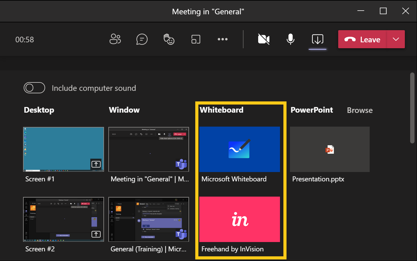 Sharing Content in a Microsoft Teams Meeting – Technology@Wooster