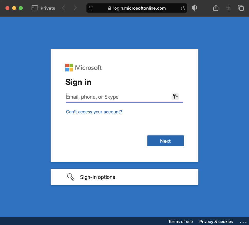 Microsoft will need your College of Wooster credentials to log in.