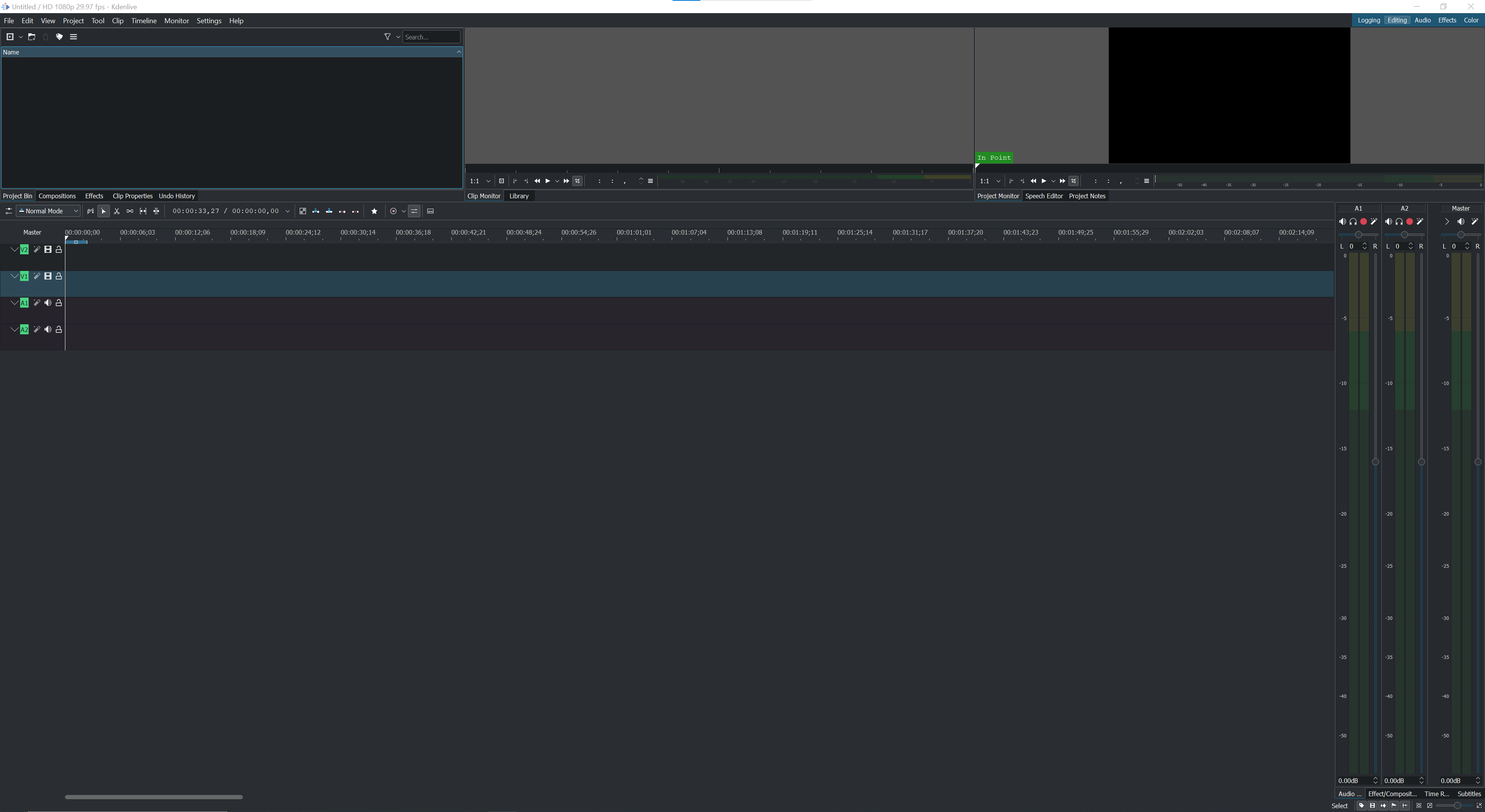 user interface for kdenlive video editor