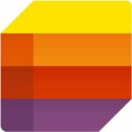 Microsoft Lists logo square with yellow, orange, red, and purple stripes