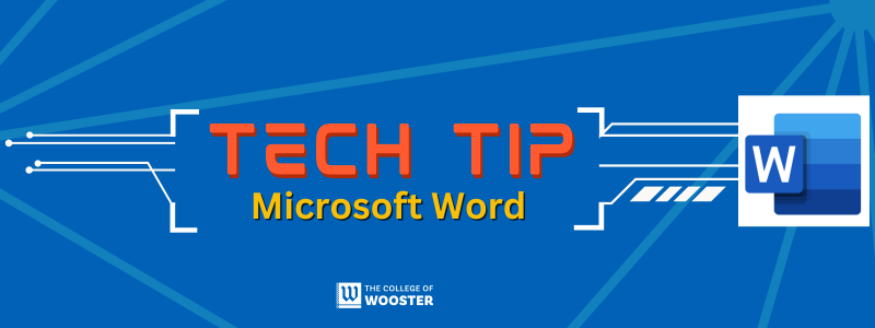Microsoft Word Tech Tip Blue Banner