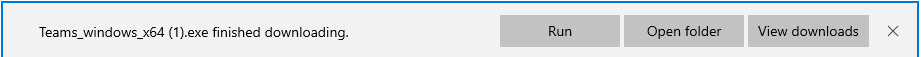 Launching Teams installer on Windows