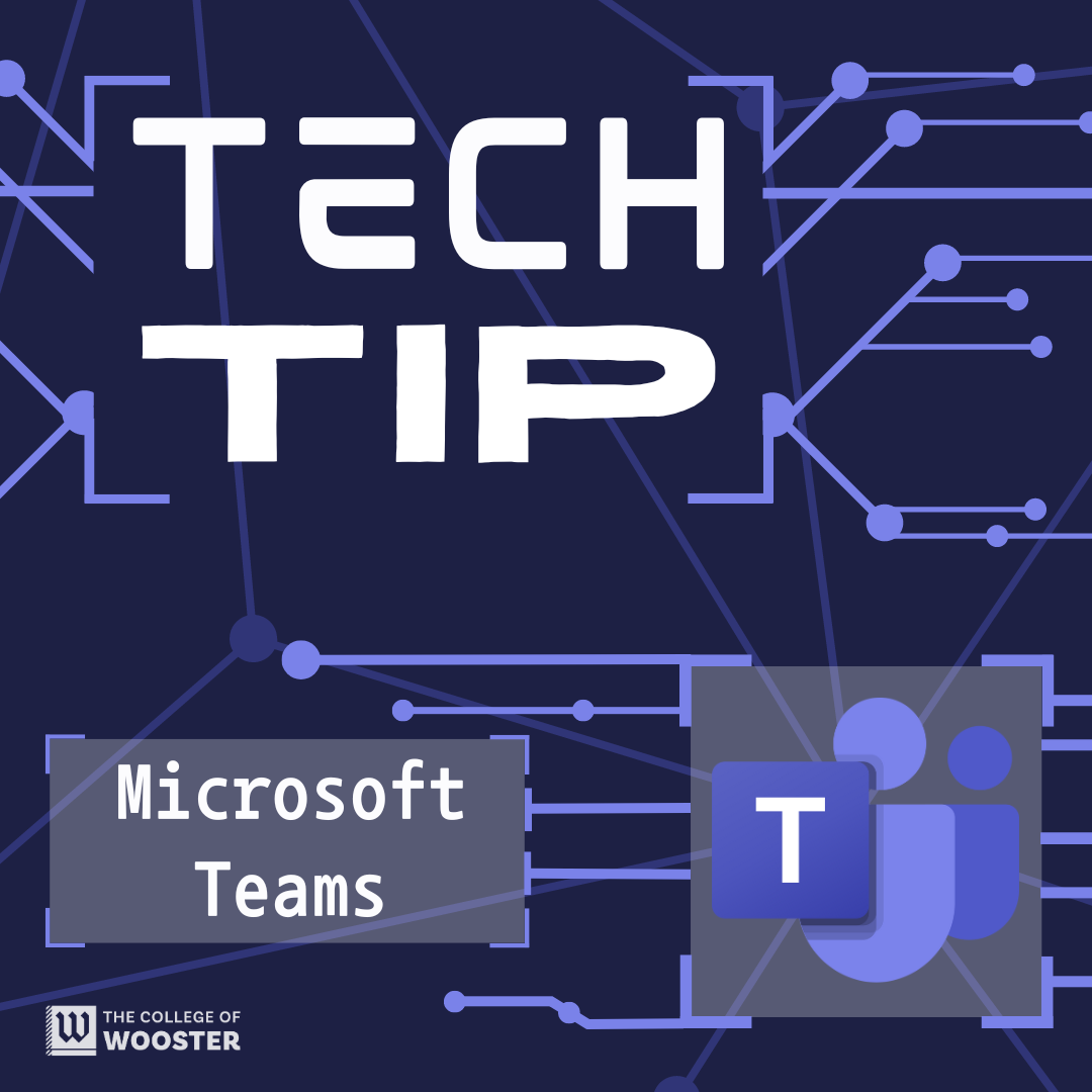 Purple background with Text that reads: Tech Tip: Microsoft Teams