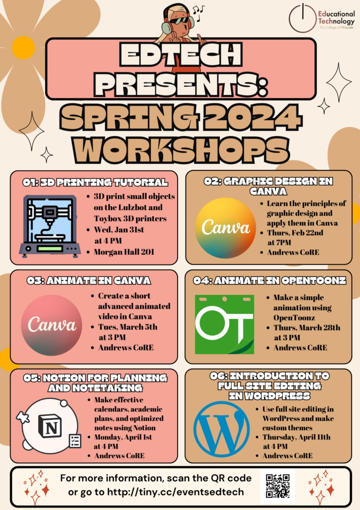 Spring 2024 All Workshops poster