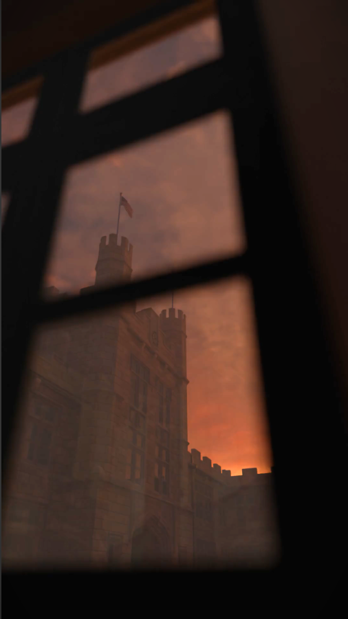 Kauke Hall from a window.