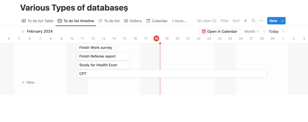 An image of a notion database 