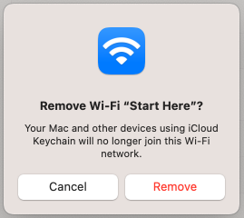screeshot of Remove the Wi-Fi "Start Here"