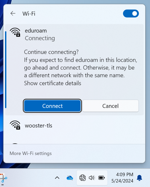 Prompt asking you verification for connection