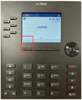 Image of Mitel 6915 Phone Locked Screen