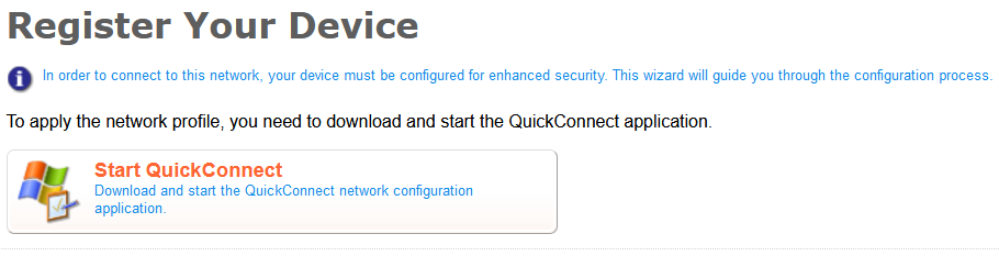 Start QuickConnect