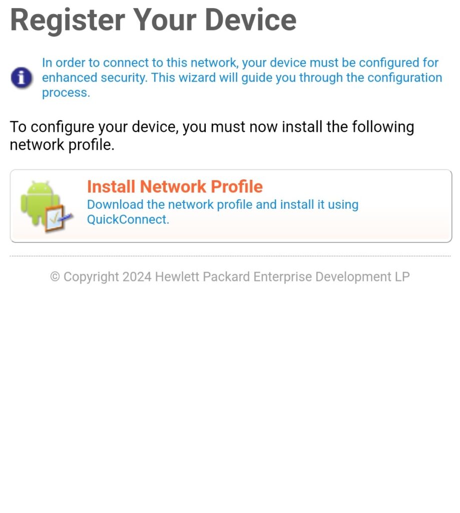Installing Network Profile