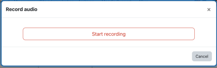 Record audio - Start recording button