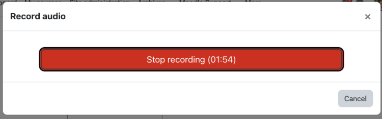 Record audio - Stop recording button