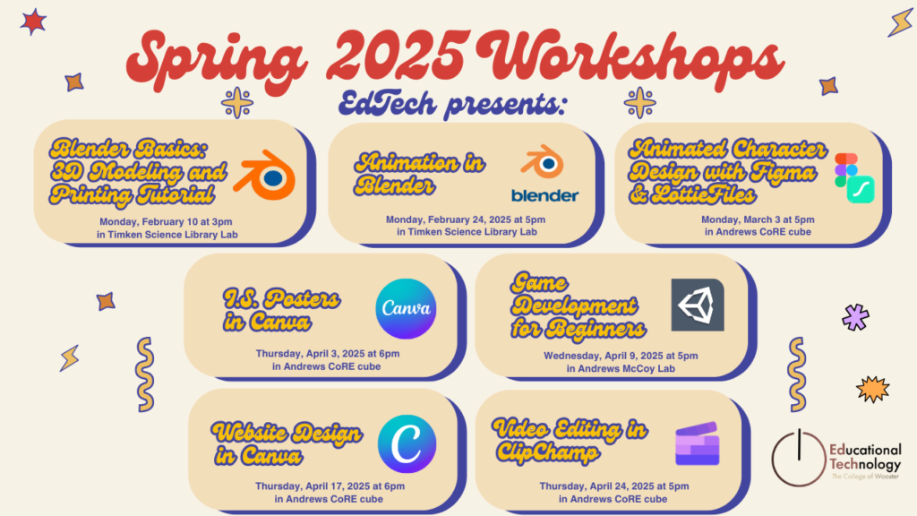 All STA workshops for Spring 2025