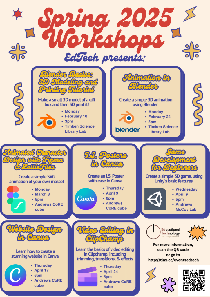 EdTech STA Spring Workshop Calendar 2025