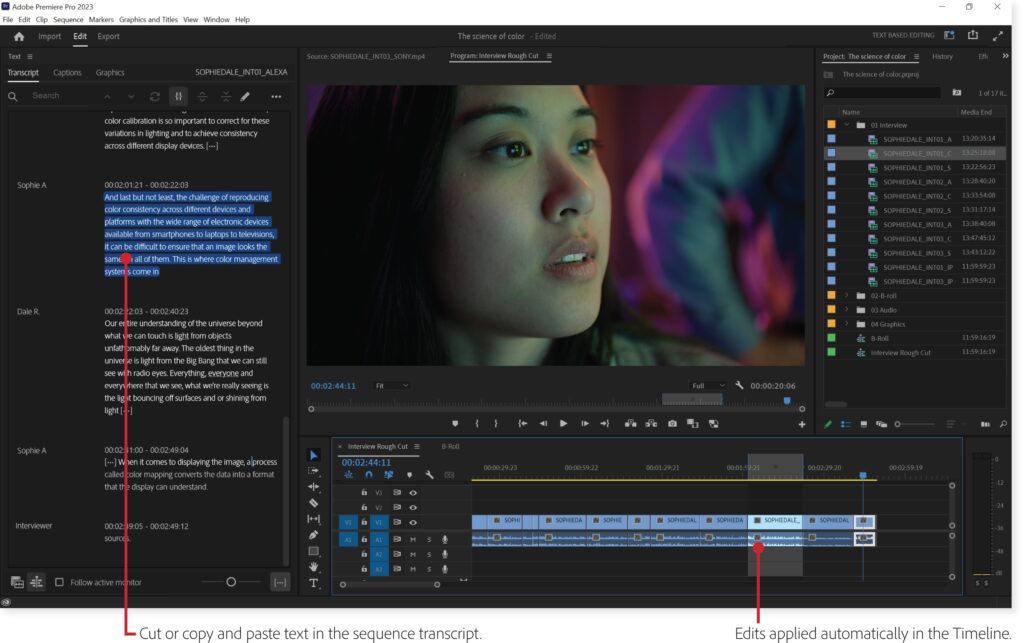 Text-Based Editing in Premiere Pro
