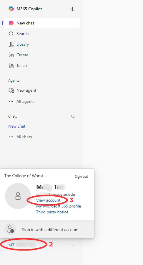 Picture of how to get into your Microsoft account settings.