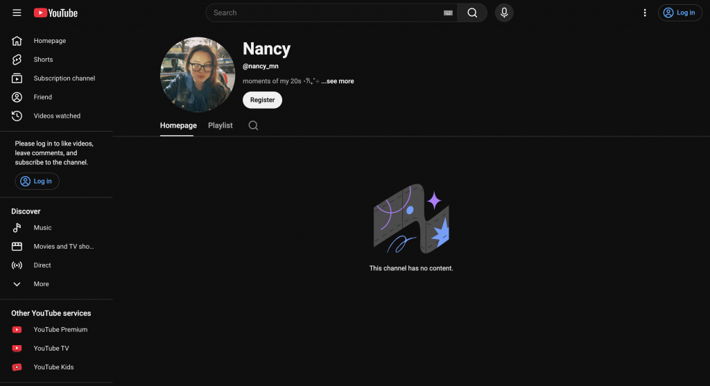 Nancy's YouTube channel