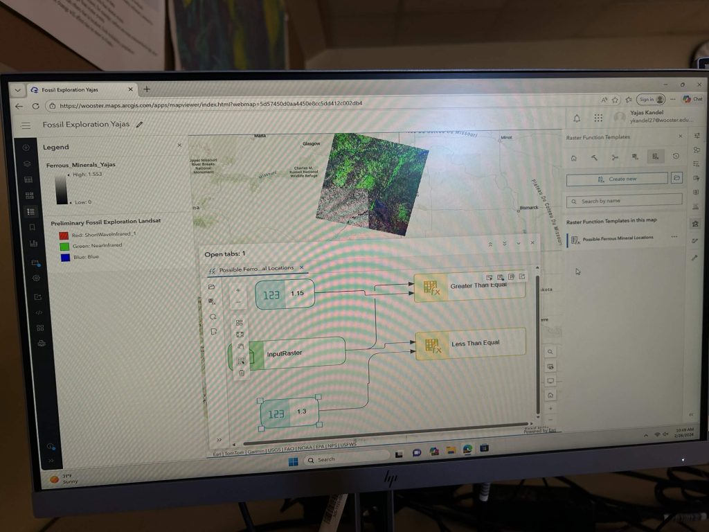 A picture of a gis lab tutorial on exploring fossil dense locations